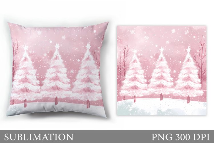 Christmas Tree Pillow Design. Christmas Pillow Sublimation example image 1