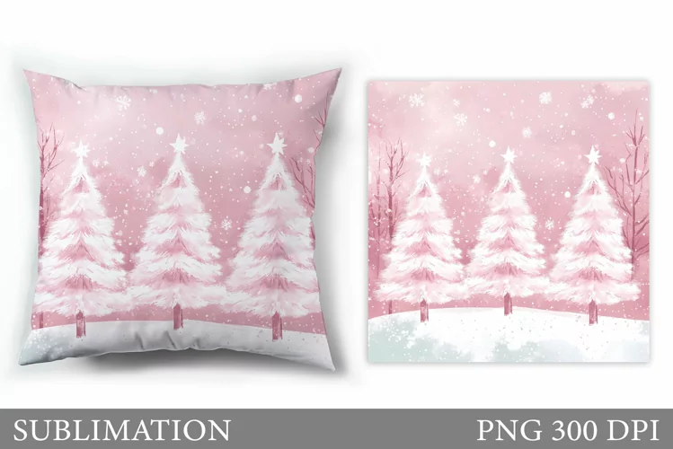 Christmas Tree Pillow Design. Christmas Pillow Sublimation