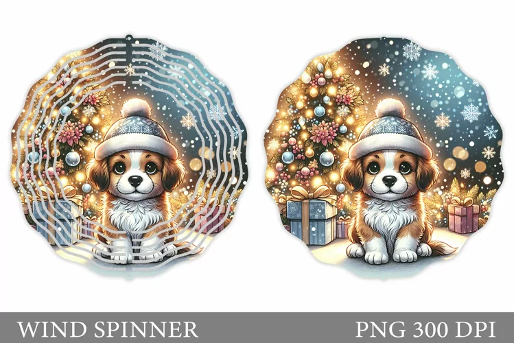 Christmas Dog Wind Spinner. Christmas Wind Spinner Design