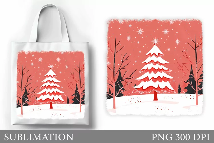Christmas Tree Tote Bag. Christmas Tote Bag Sublimation