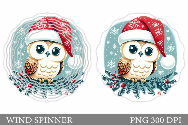 Cute Owl Wind Spinner. Christmas Wind Spinner Sublimation