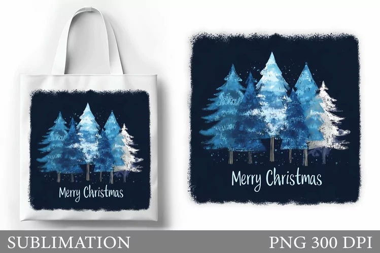 Christmas Tree Tote Bag. Christmas Tote Bag Sublimation
