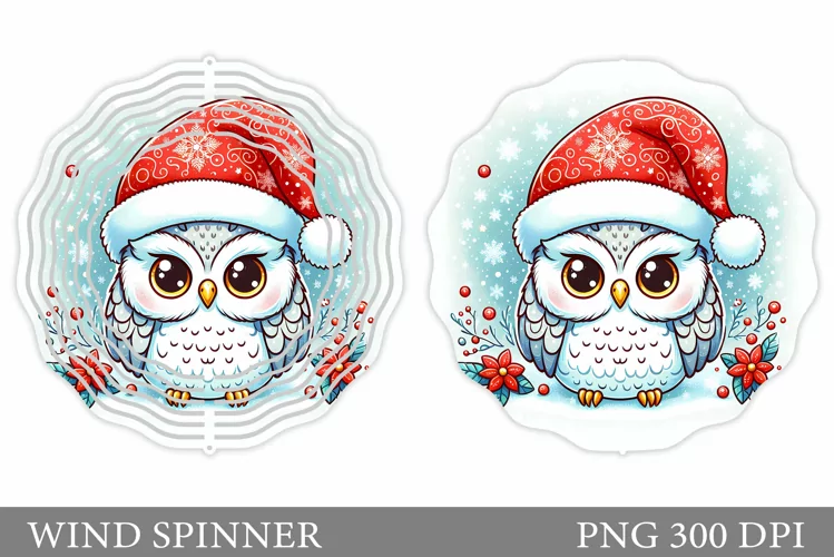 Cute Owl Wind Spinner. Christmas Wind Spinner Sublimation