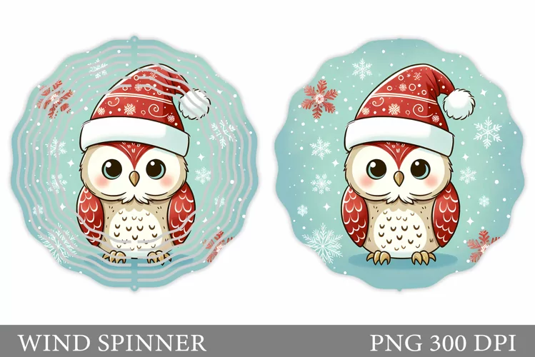 Christmas Owl Wind Spinner. Christmas Wind Spinner Design