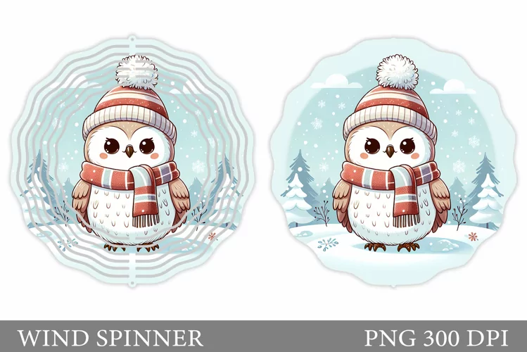 Christmas Owl Wind Spinner. Christmas Wind Spinner Design