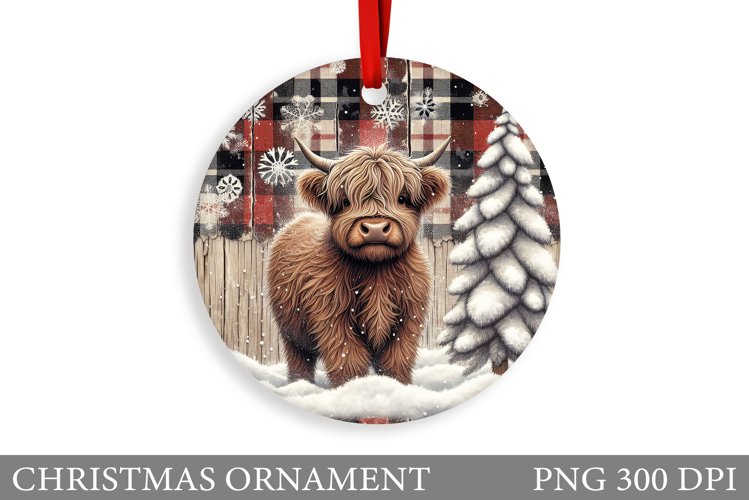 Highland Cow Christmas Ornament. Christmas Ornament Design
