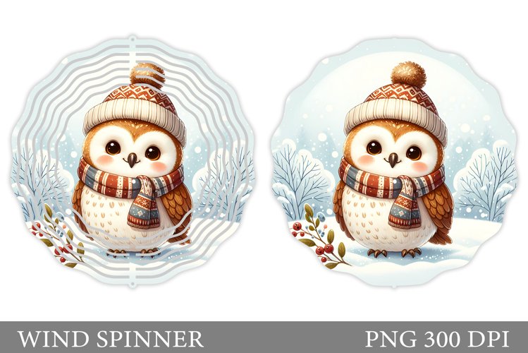 Christmas Owl Wind Spinner. Christmas Wind Spinner Design example image 1