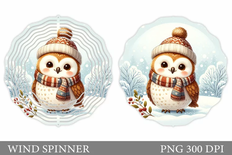 Christmas Owl Wind Spinner. Christmas Wind Spinner Design