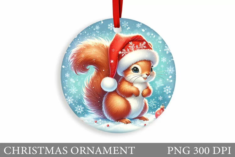 Cute Squirrel Christmas Ornament. Christmas Ornament Design