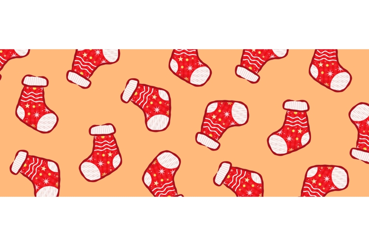 Cute Red Christmas Socks Pattern