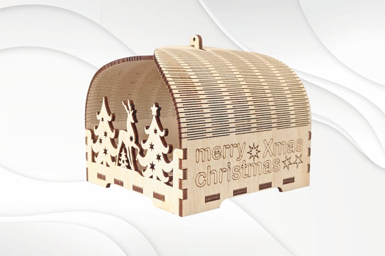 Christmas Gift Box Laser Cut Design, SVG DXF Vector Template
