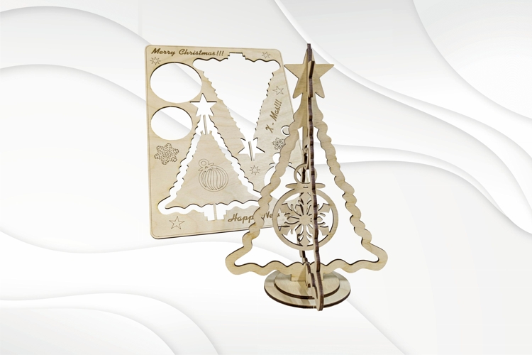 Christmas Card laser cutting design, svg dxf Christmas gift
