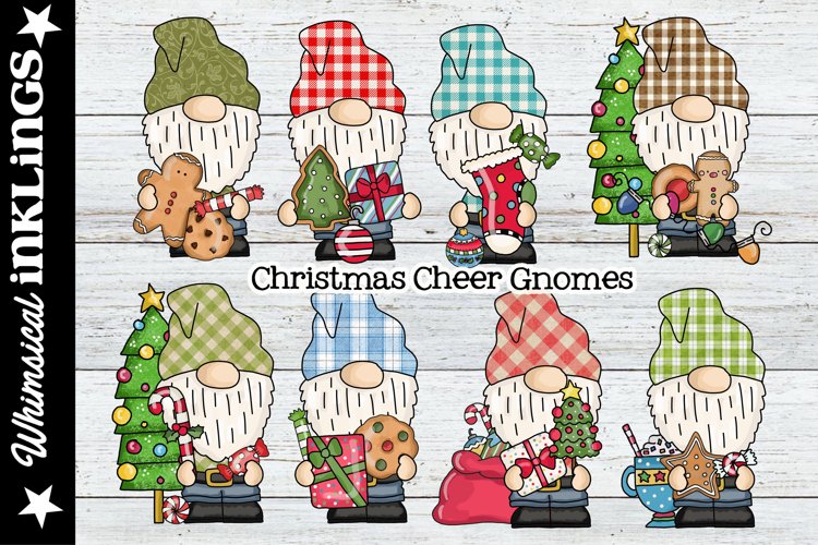 Christmas Cheer Gnomes Sublimation Clipart example image 1