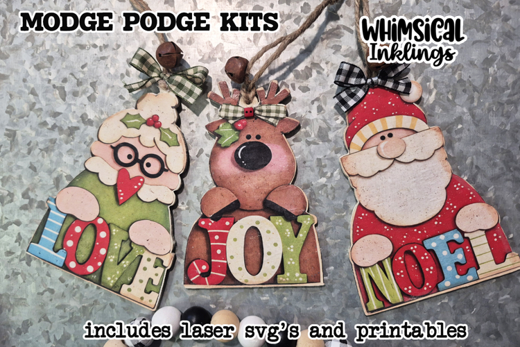 Christmas Clan 2 Mod Podge Ornaments SVG and Printables