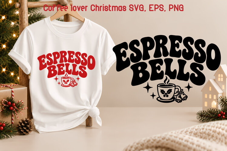 Espresso Bells Christmas Coffee SVG example image 1