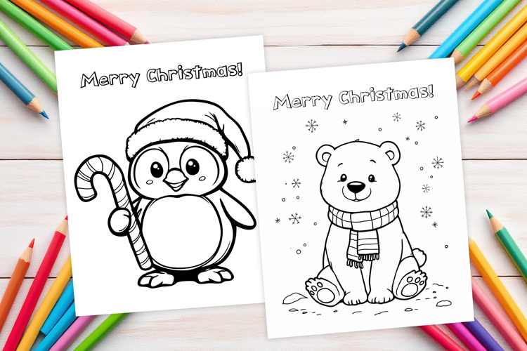 Chrismas coloring page PNG, coloring book for kids
