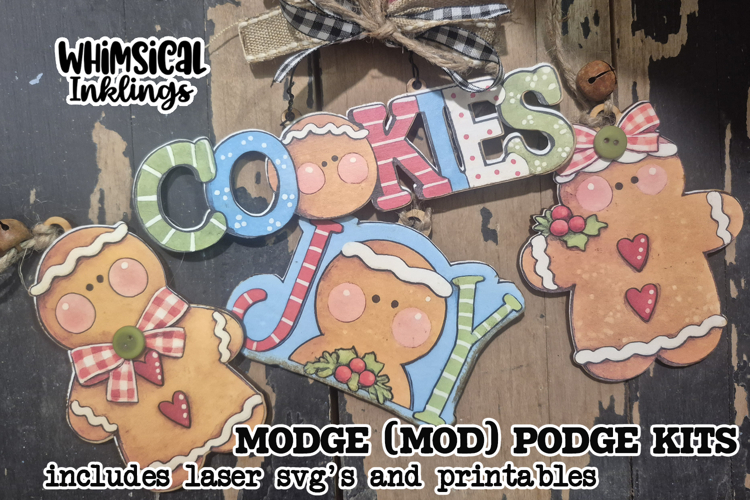 Christmas Cookies Mod Podge Ornaments SVG and Printables