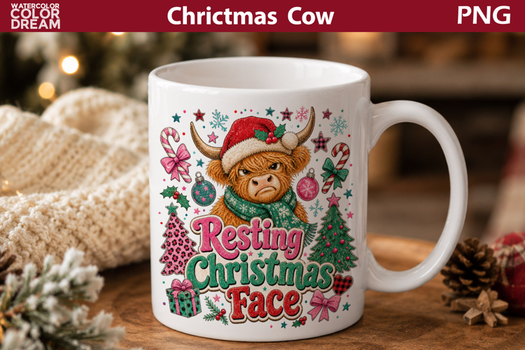 Christmas Highland Cow Quote | Funny Cow Mug Sublimation