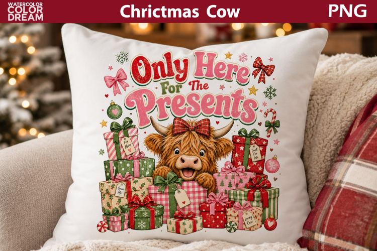 Funny Highland Cow Sublimation | Christmas Cow Quote