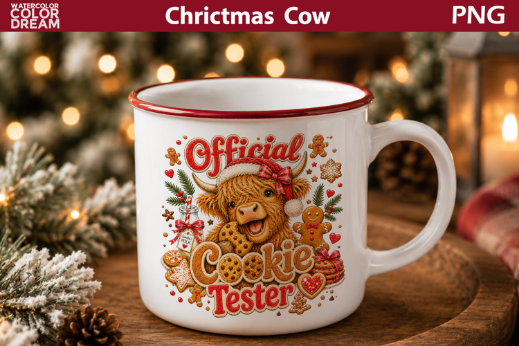 Christmas Cookie Cow Sublimation | Mug Sublimation