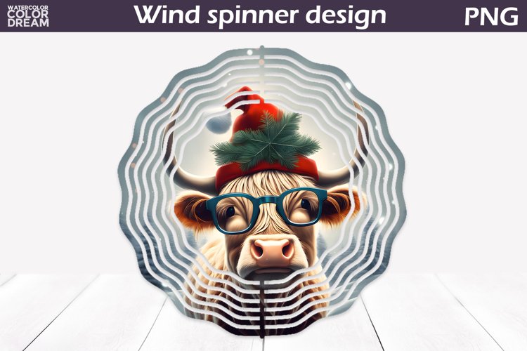 Highland Cow Wind Spinner | Christmas Cow Wind Spinner