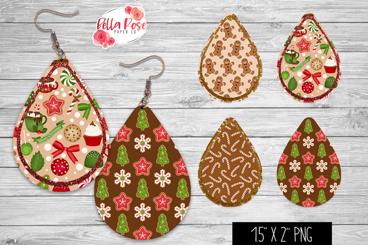Christmas Desserts | 4 Sets of Teardrop Earrings