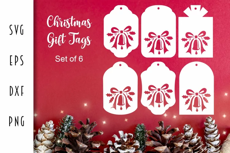 Christmas Gift Tags SVG - Bell and Holly