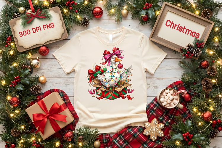 Funny Christmas Goose PNG Holiday Clipart