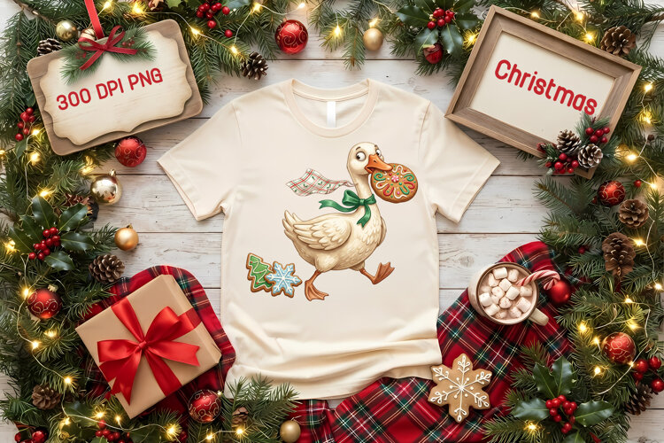 Funny Christmas Goose Cookie PNG Clipart example image 1