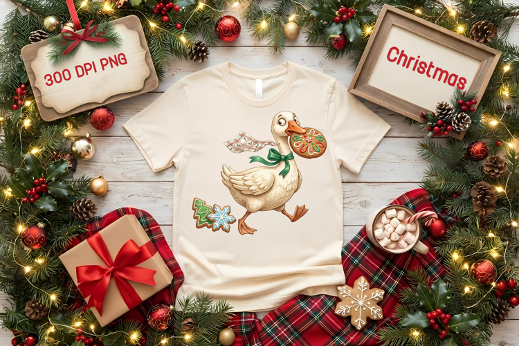 Funny Christmas Goose Cookie PNG Clipart