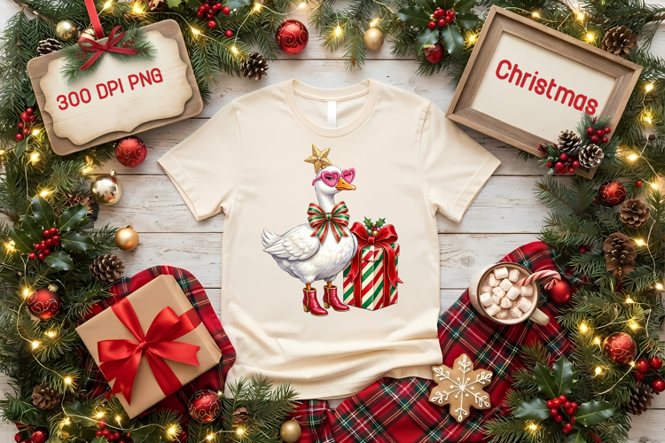 Sassy Christmas Goose PNG Holiday Clipart