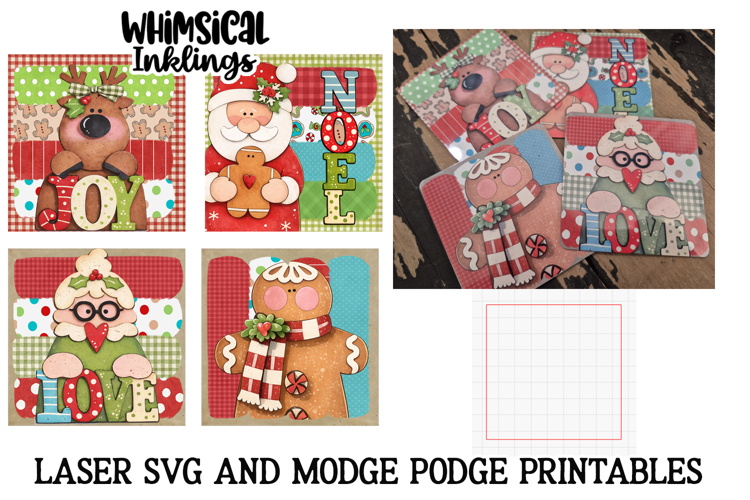 Christmas Joy Mod Podge Magnets SVG and Printables example image 1