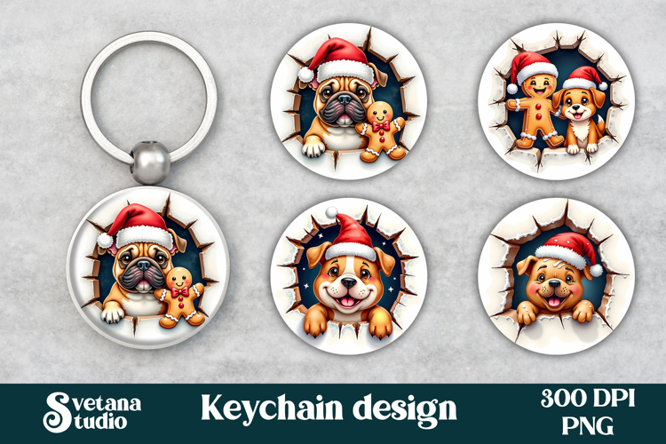 Cute gingerbread man keychain | Christmas keychain PNG