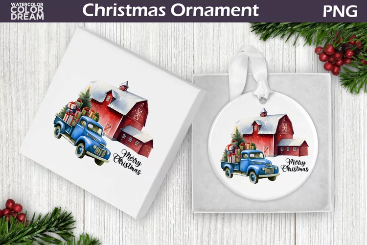 Farm Christmas Ornament | Vintage Truck Ornament