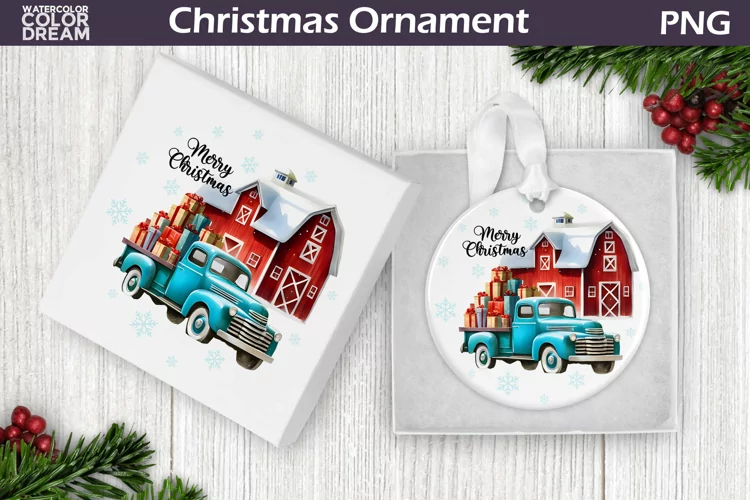 Farm Christmas Ornament | Vintage Truck Ornament