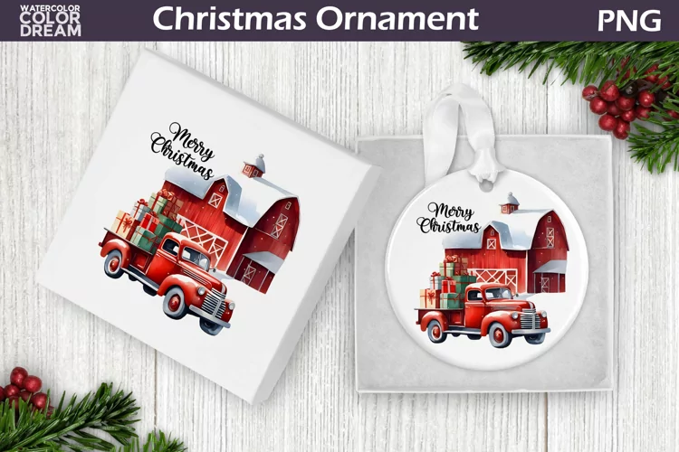 Farm Christmas Ornament | Vintage Truck Ornament