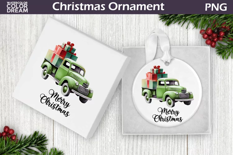 Farm Christmas Ornament | Vintage Truck Ornament