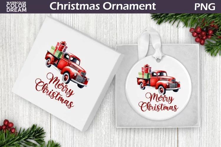 Farm Christmas Ornament | Vintage Truck Ornament