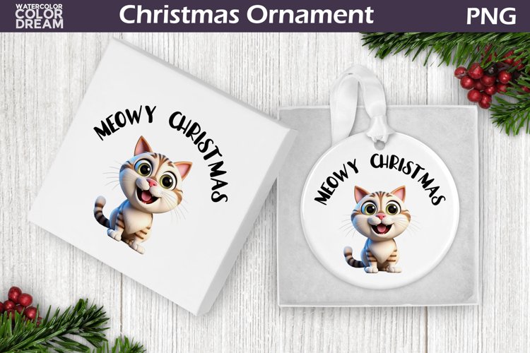 Cat Christmas Ornament | Meowy Christmas Ornament