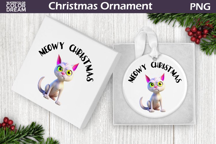 Cat Christmas Ornament | Meowy Christmas Ornament