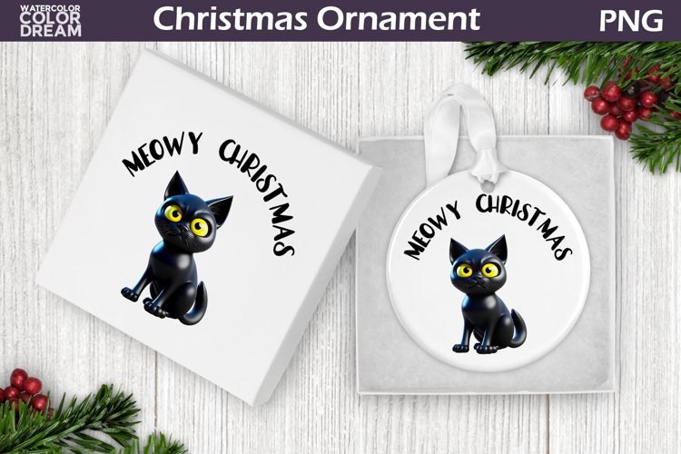 Cat Christmas Ornament | Meowy Christmas Ornament