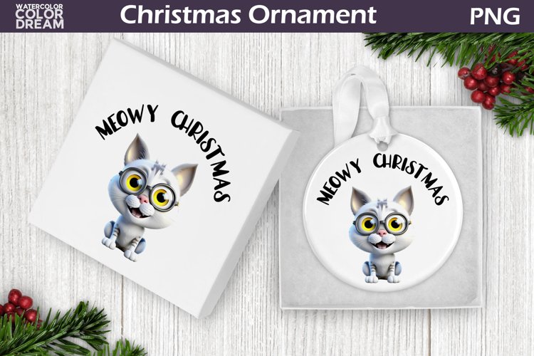 Cat Christmas Ornament | Meowy Christmas Ornament