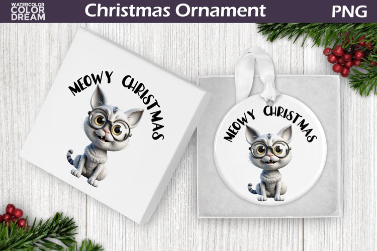 Cat Christmas Ornament | Meowy Christmas Ornament