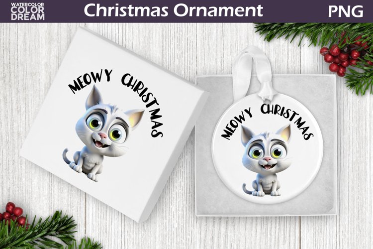 Cat Christmas Ornament | Meowy Christmas Ornament