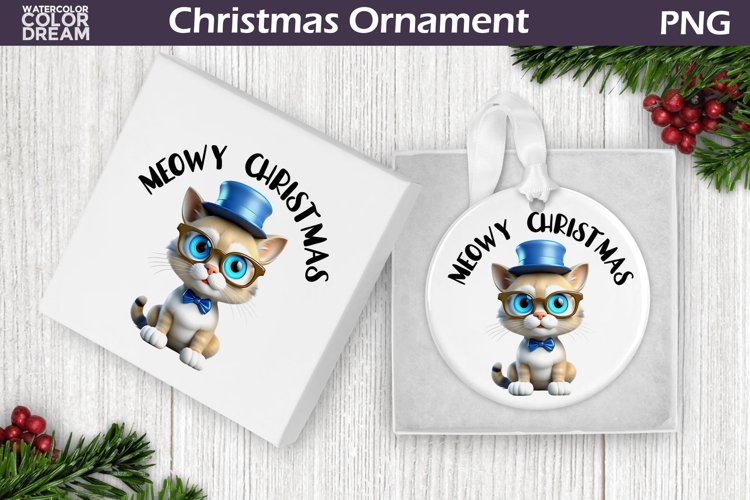 Cat Christmas Ornament | Meowy Christmas Ornament