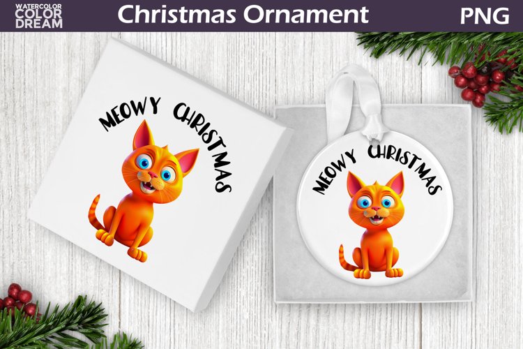 Cat Christmas Ornament | Meowy Christmas Ornament