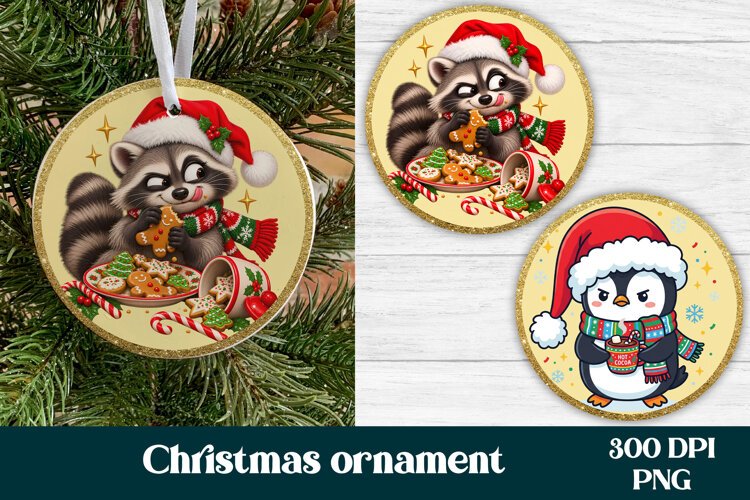 Cute and funny Christmas ornament sublimation example image 1