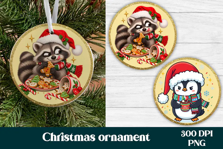 Cute and funny Christmas ornament sublimation