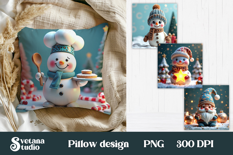 Christmas cute snowman slate | Christmas pillow sublimation