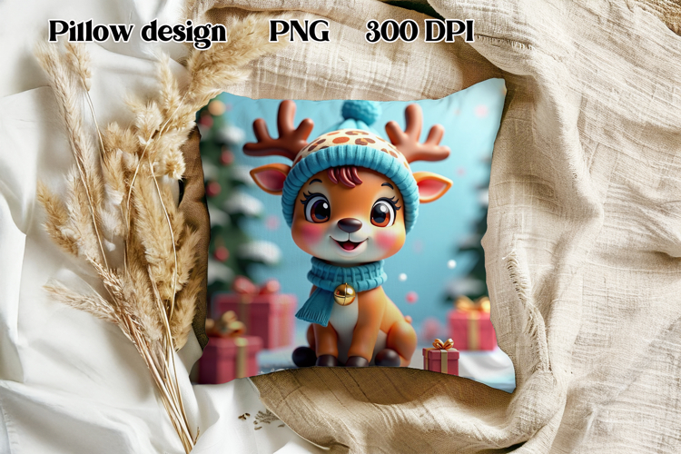 Christmas cute deer slate | Christmas pillow sublimation